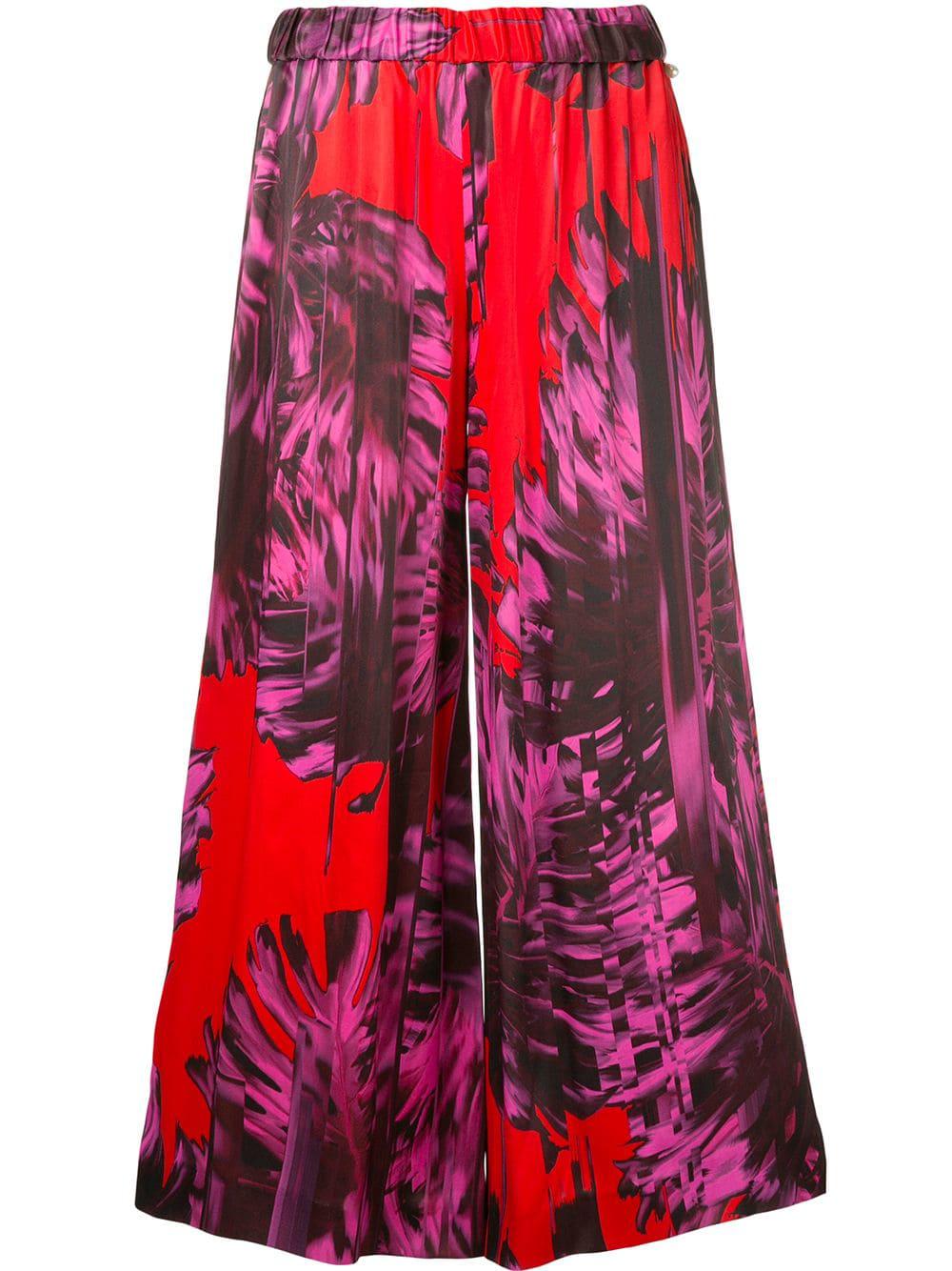 Ingie Paris Abstract Print Cropped Trousers - Multicolour | ModeSens