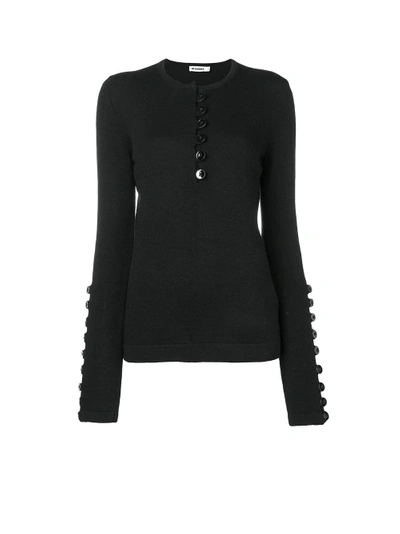Shop Jil Sander Long-sleeve Fitted Sweater - Black