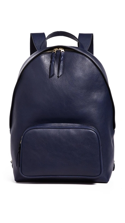 Shop Lotuff Leather Leather Zipper Backpack In Indigo