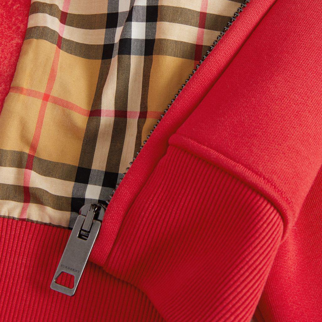 burberry vintage check detail jersey hooded top