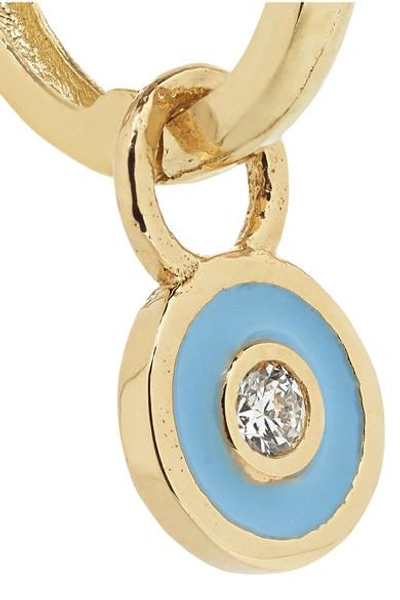 Shop Alison Lou Huggy 14-karat Gold, Enamel And Diamond Earring