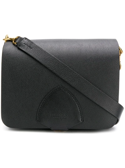 Shop Burberry The Large Square Satchel In Leather - Black