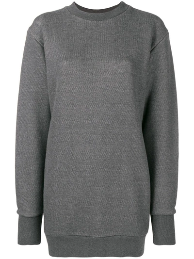 Shop Amen Logo Patch Longline Sweatshirt In Grey
