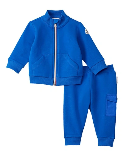 Shop Moncler 2pc Track Suit In Blue