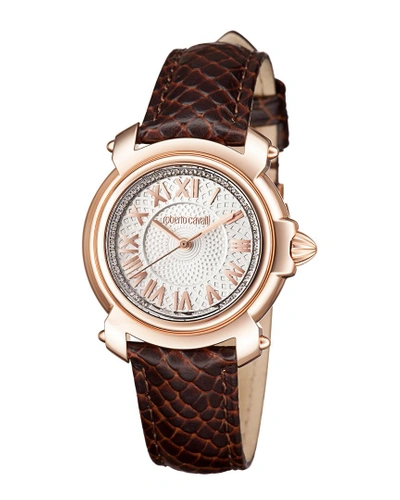 Shop Roberto Cavalli Leather Watch In Nocolor