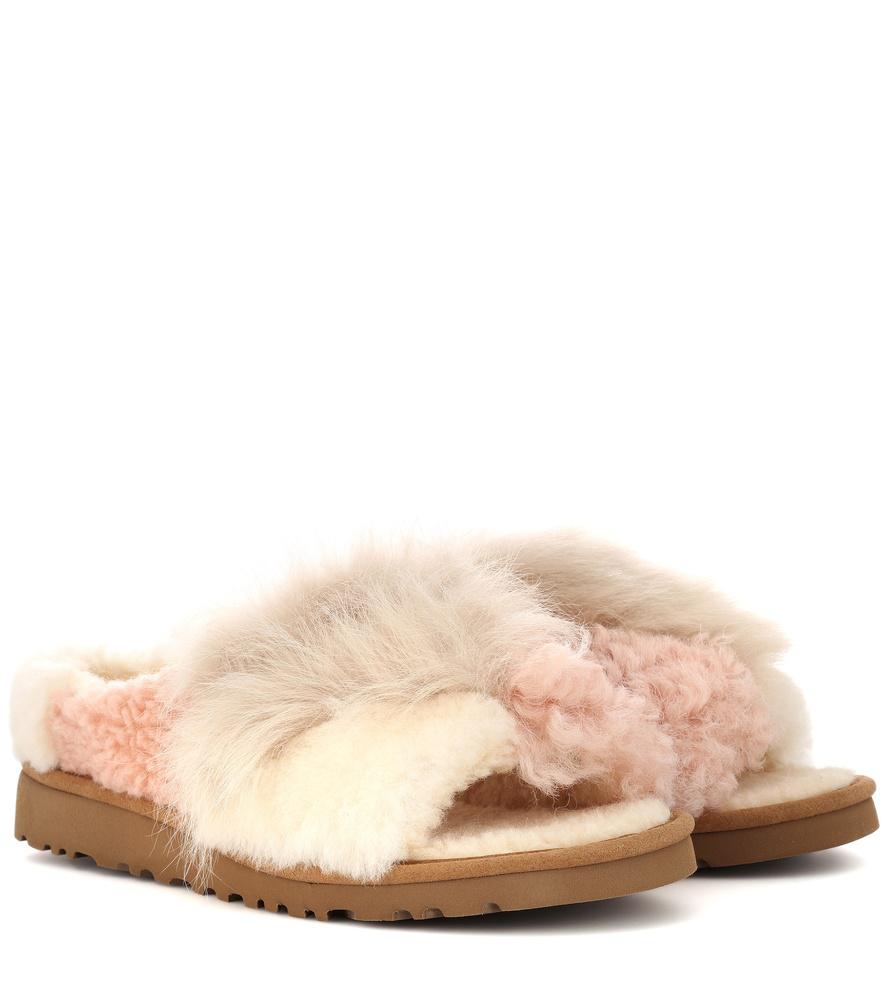 ugg patchwork fluff slipper