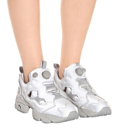 Shop Vetements X Reebok Instapump Fury Sneakers In Silver