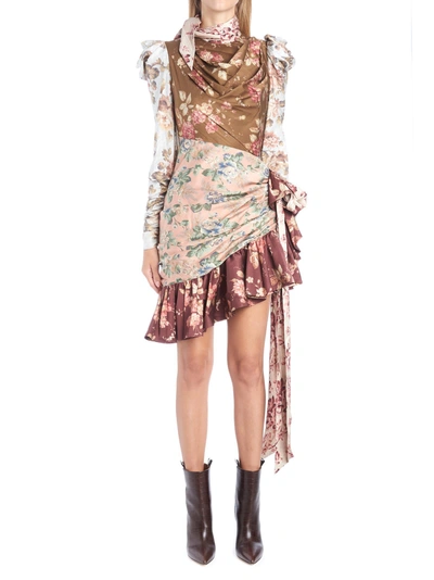 Shop Zimmermann 'tempest Tucked Contour Mini' Dress In Multicolor