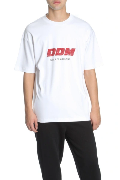 Shop Drôle De Monsieur Short Sleeve T-shirt In Bianco/rosso