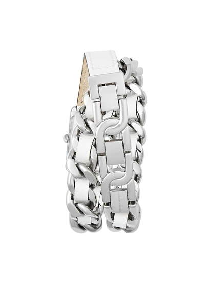 Shop Rebecca Minkoff Moment Silver Tone Double Wrap Watch, 19x30mm