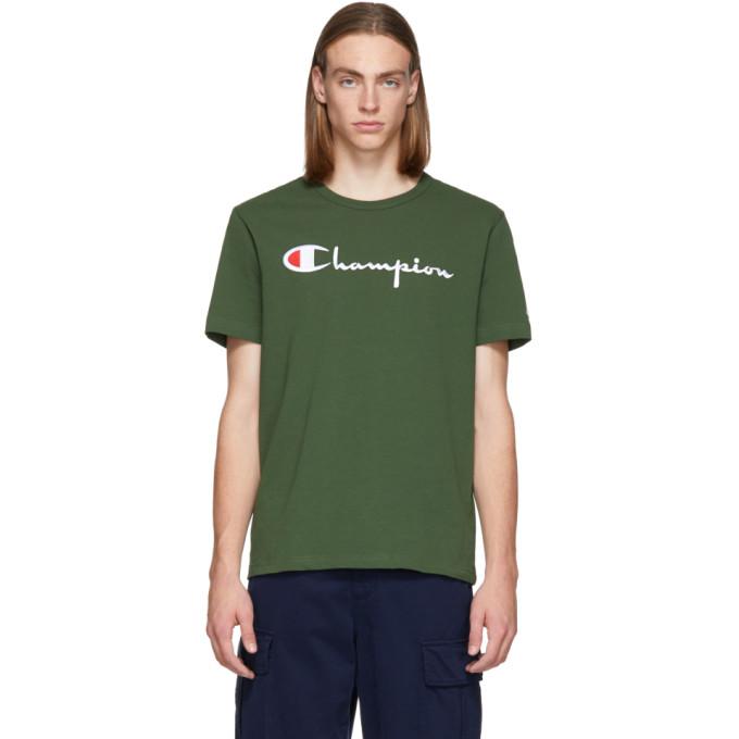 olive green champion t shirt