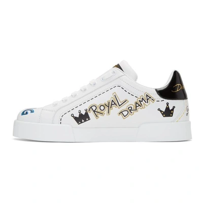 Shop Dolce & Gabbana Dolce And Gabbana White Portofino Prince Low-top Sneakers In Hwf57 White