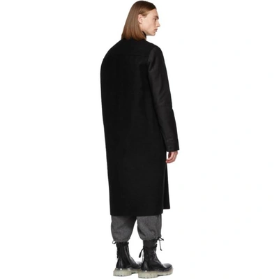 Shop Rick Owens Black Wrap Coat In 0908 Blk