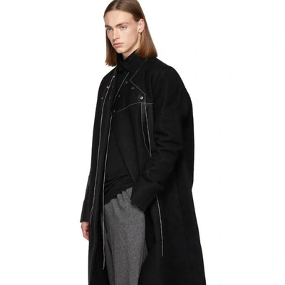 Shop Rick Owens Black Wrap Coat In 0908 Blk