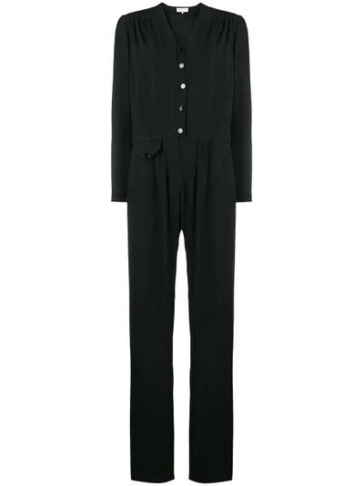 Shop Carolina Ritzler Buttoned Jumpsuit In Black
