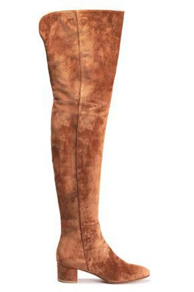 Shop Gianvito Rossi Woman Rolling Mid Suede Thigh Boots Light Brown