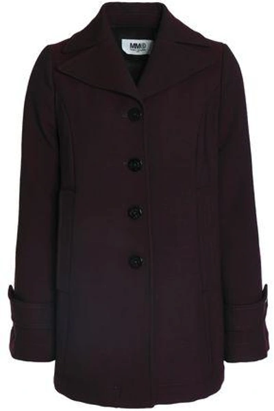 Shop Mm6 Maison Margiela Woman Twill Coat Dark Purple