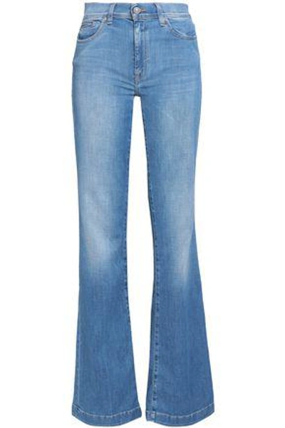 Shop 7 For All Mankind Woman Charlize High-rise Bootcut Jeans Mid Denim