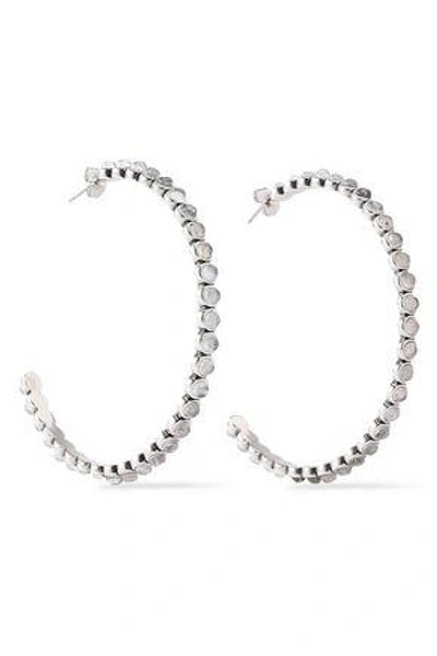 Shop Luv Aj Woman Silver-tone Quartz Hoop Earrings Silver