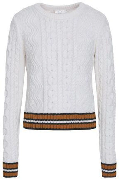 Shop A.l.c . Woman Alpha Striped Merino Wool-blend Sweater White