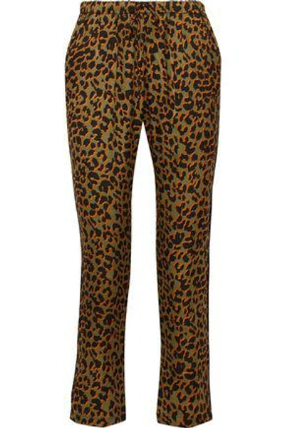 Shop Love Stories Woman Tyler Leopard-print Sateen Pajama Pants Animal Print