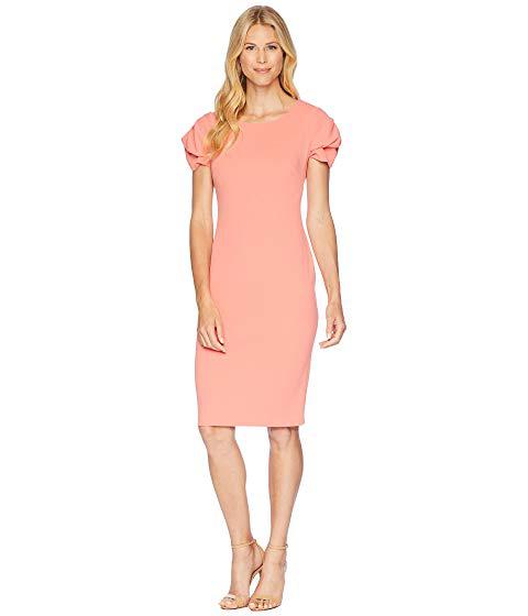 tulip sleeve sheath dress