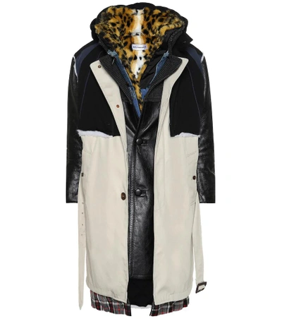 Shop Balenciaga Layered Coat In Multicoloured