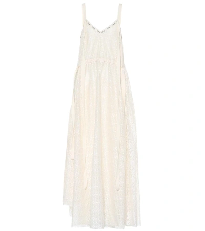 Shop Loewe Lace Maxi Dress In White