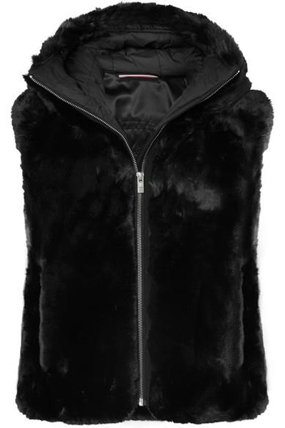 Shop Fusalp Peggy Hooded Faux Fur Gilet In Black