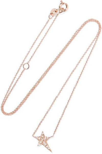 Shop Diane Kordas Star 18-karat Rose Gold Diamond Necklace