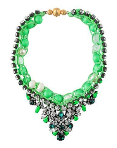 Shop Shourouk Necklace In Acid Green