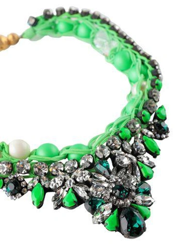 Shop Shourouk Necklace In Acid Green