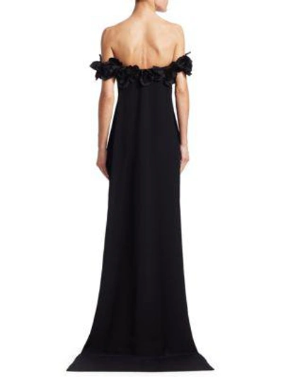 Shop Oscar De La Renta Strapless Train Gown In Black