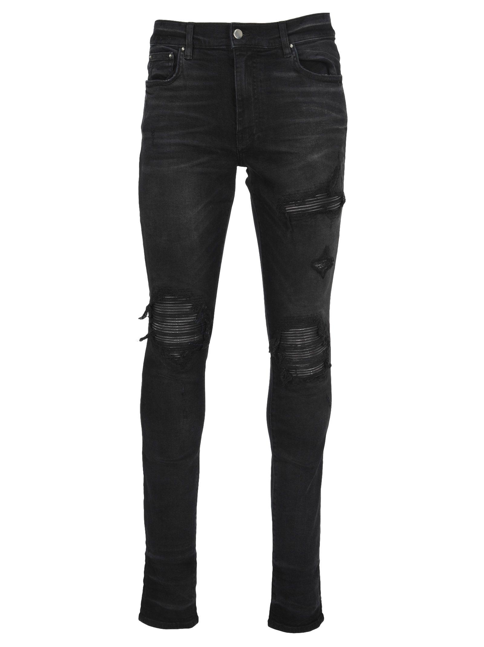mx1 leather patch jean black