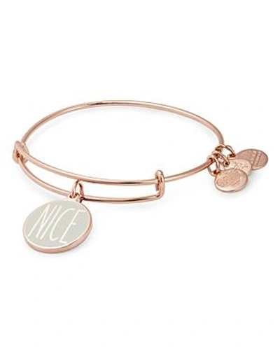 Shop Alex And Ani Naughty Or Nice Expandable Charm Bracelet In Rose Gold