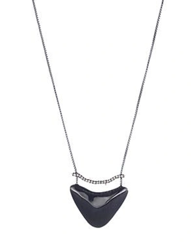 Shop Alexis Bittar Lucite Pendant Necklace In Black/silver