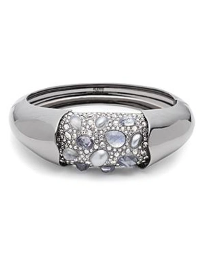 Shop Alexis Bittar Crystal-encrusted Hinge Bracelet In Silver