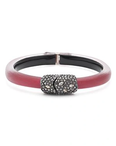 Shop Alexis Bittar Crystal Cluster Hinged Bangle Bracelet In Red