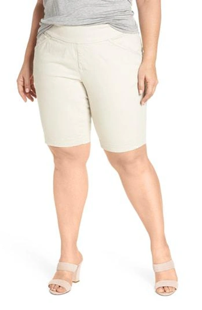 Shop Jag Jeans Ainsley Pull-on Bermuda Shorts In Stone
