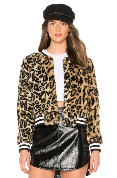 Jack by BB DAKOTA Clever Girl Leopard Print Faux Fur Bomber Jacket