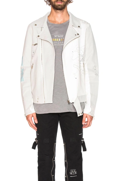 Shop C2h4 X Number (n)ine Musician Hybrid Leather Jacket In White