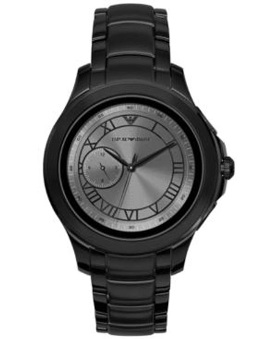 Shop Emporio Armani Men's Black Stainless Steel Bracelet Touchscreen Smart Watch 46mm