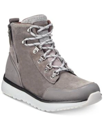 Shop Ugg Men's Caulder Waterproof Boots Men's Shoes In Dark Grey