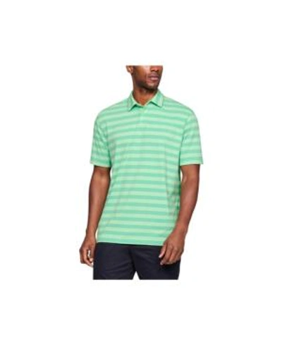 Shop Under Armour Men's Charged Cotton Scramble Stripe In Green Typhoon/green Typhoon