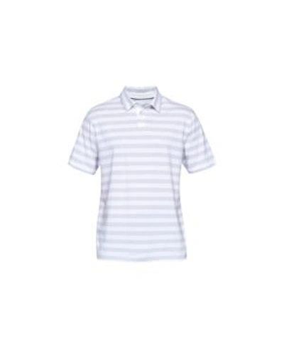 Shop Under Armour Men's Charged Cotton Scramble Stripe In White/overcast Gray