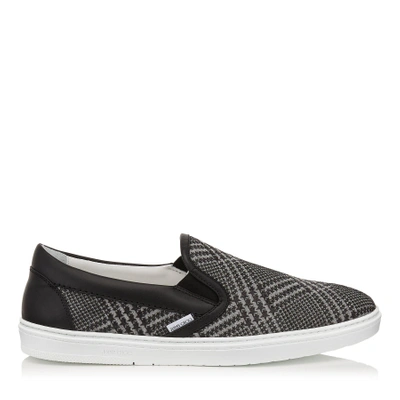 Shop Jimmy Choo Grove Mink And Black Prince Of Stars Flannel Slip On Trainers In Mink/black