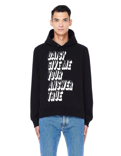 Shop Undercover Printed Black Cotton Hoodie In White