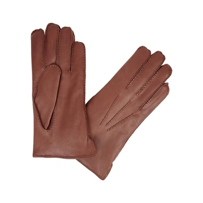 Shop Dents Pembroke Fur-lined Leather Gloves In Brown