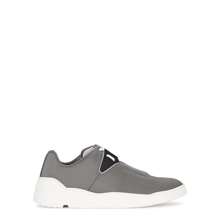 Dior B17 Grey Canvas Trainers | ModeSens