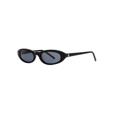 Shop Roberi And Fraud Baby Betty Oval-frame Sunglasses In Black